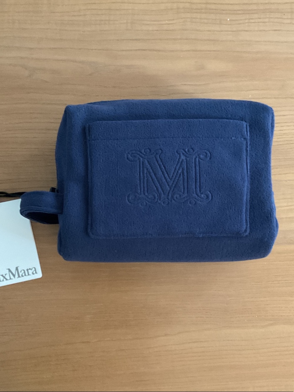 MaxMara Deep Blue Suede Toiletry Pouch